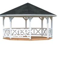 Palmako Betty 4x5m Octagonal Wooden Pavillion White Paint