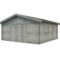 Palmako Roger 5.4m x 5.4m Wooden Garage Wooden Doors Grey Dip