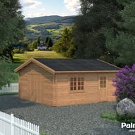 Palmako Roger 5.4m x 5.4m Wooden Garage Wooden Doors with Brown DIp