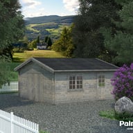 Palmako Roger 5.4m x 5.4m Wooden Garage Wooden Doors with Grey Dip