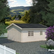 Palmako Roger 5.4m x 5.4m Wooden Garage Wooden Doors with White Dip