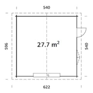 Palmako Roger 5.4m x 5.4m Wooden Garage Meta Door Dimensions