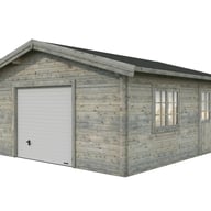 Palmako Roger 5.4m x 5.4m Wooden Garage Metal Door Grey Dip