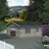 Palmako Roger 5.4m x 5.4m Wooden Garage Metal Door with Grey Dip