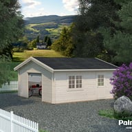 Palmako Roger 5.4m x 5.4m Wooden Garage Metal Door Natural