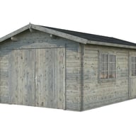 Palmako Roger 3.6m x 5.5m Wooden Garage Wooden Doors Grey Dip