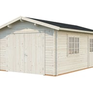 Palmako Roger 3.6m x 5.5m Wooden Garage Wooden Doors White Dip