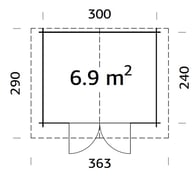 Palmako Vivian 3x2.4m Log Cabin Dimensions