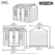 Lifetime 10x8 Plastic Shed Dimensions Diagram