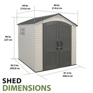 Lifetime 7x7 Plastic Shed Dimensions Diagram