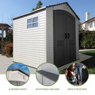 Lifetime 7x7 Plastic Shed Side Angle