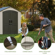 Lifetime 7x4.5 Plastic Shed Feature Icons Detail