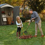Lifetime 7x4.5 Plastic Shed Garden With People