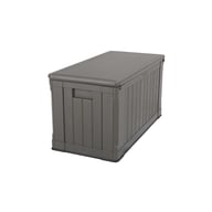 Lifetime 439 Litre Plastic Outdoor Storage Box Brown End View