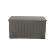 Lifetime 439 Litre Plastic Outdoor Storage Box Brown Rear View