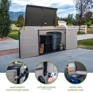 Lifetime 3x6 Horizontal Plastic Outdoor Storage Unit Feature Icons