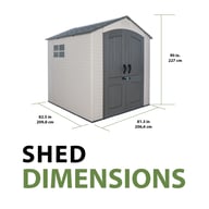 Lifetime 7x7 Plastic Shed Dimensions Diagram