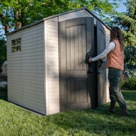 Lifetime 7x7 Plastic Shed Doors Open Side