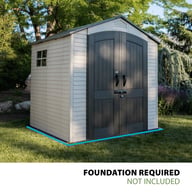 Lifetime 7x7 Plastic Shed Front Garden View