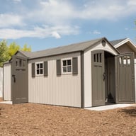 Lifetime 17.5x8 Plastic Shed Garden Front View