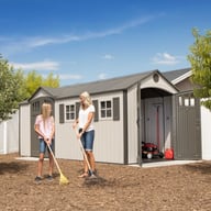 Lifetime 17.5x8 Plastic Shed Garden Loading People