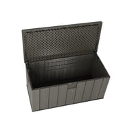 Lifetime 568 Litre Plastic Outdoor Storage Box Brown Open Empty