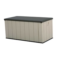 Lifetime 568 Litre Plastic Outdoor Storage Box Desert Sand End View