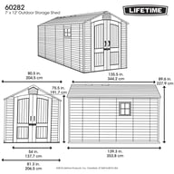 Lifetime 7x12 Plastic Shed Dimensions Diagram