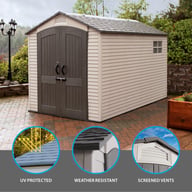 Lifetime 7x12 Plastic Shed Feature Icons