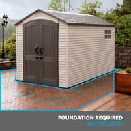 Lifetime 7x12 Plastic Shed Front Garden View
