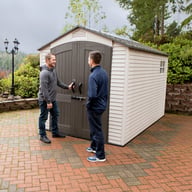 Lifetime 7x12 Plastic Shed Garden With Couple