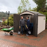 Lifetime 7x12 Plastic Shed Garden With People