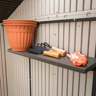 Lifetime 7x12 Plastic Shed Interior Shelf Tools