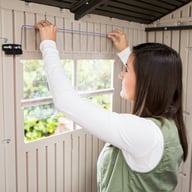 Lifetime 7x12 Plastic Shed Interior Window Woman