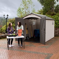 Lifetime 7x12 Plastic Shed Interior With Couple