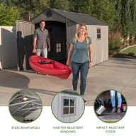 Lifetime 8x12.5 Plastic Shed Feature Icons