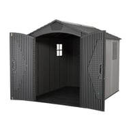 Lifetime 7x9.5 Plastic Shed Doors Open Interior