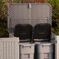 Lifetime Horizontal Plastic Outdoor Storage Unit Driveway Two Units
