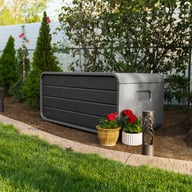 Lifetime 515 Litre Plastic Outdoor Storage Box Storm Dust Garden Side