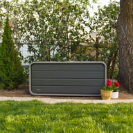 Lifetime 515 Litre Plastic Outdoor Storage Box Storm Dust Garden With Flowers