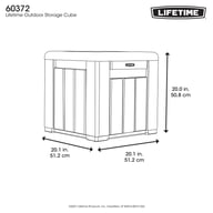 Lifetime Storage Cube Dimensions Diagram