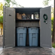 Lifetime Utility Plastic Storage Shed Doors Open Storage Two