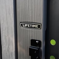 Lifetime Utility Plastic Storage Shed Branding Detail