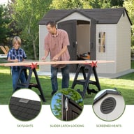 Lifetime 10x8 Plastic Shed Garden Lifestyle People