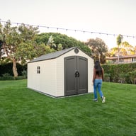 Lifetime 8x15 Plastic Shed Garden Front Two