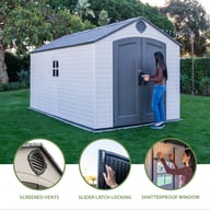 Lifetime 8x15 Plastic Shed Garden Loading Person