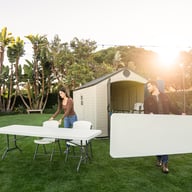 Lifetime 8x15 Plastic Shed Garden Sunset Two