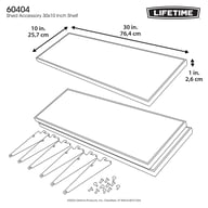 Lifetime 30x10 Shelf Accessory Dimensions Diagram