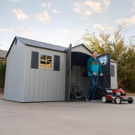 Lifetime 15x8 Plastic Shed Garden With Mower