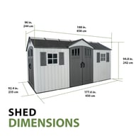 Lifetime 15x8 Plastic Shed Dimensions Diagram